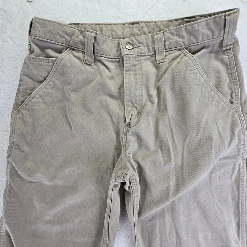Carhartt Carpenter Utility Tech Pants Mens 34x31 Khaki Dungaree Canvas‎ Durable